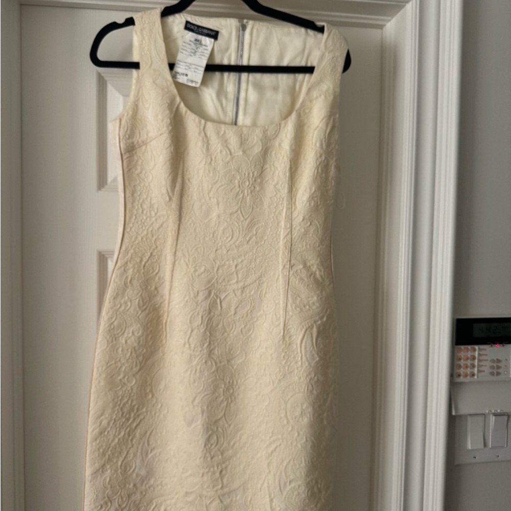 Dolce & Gabbana Cream Textured Dress